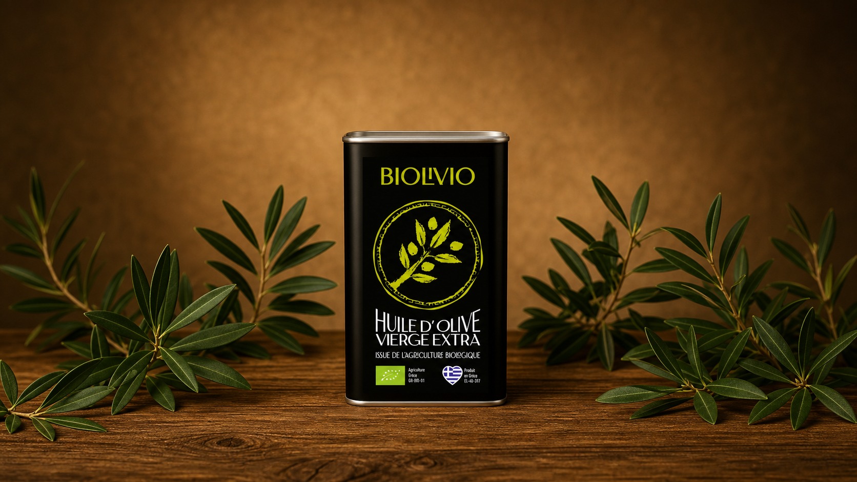 Bidon d'huile d'olive vierge extra bio Biolivio pour cuisine professionnelle
